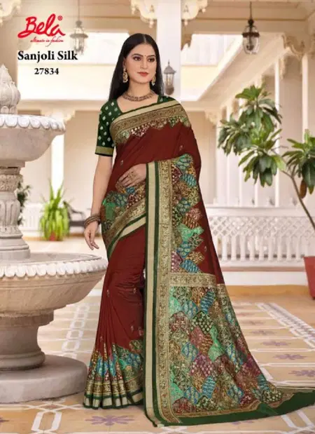 Sanjoli Silk By Bela Fashion Silk Regular Wear Saree Best Wholesale Shop In Surat